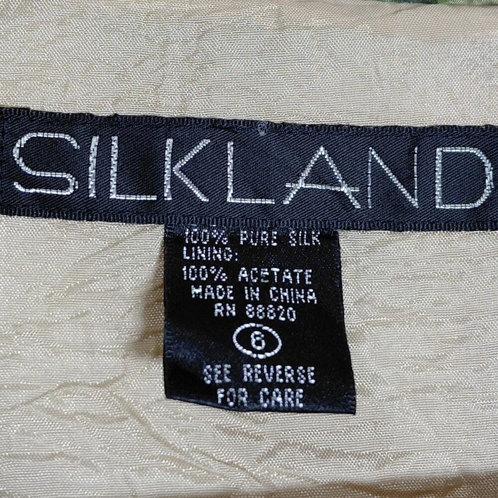 Vintage Silkland 100% Silk Animal Print Lined V-Neck Jacket Women Size 6 - Picture 4 of 9